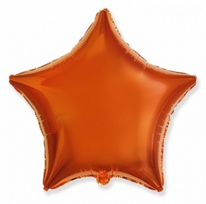 Воздушный шар с гелием Звезда оранжевый 46 см