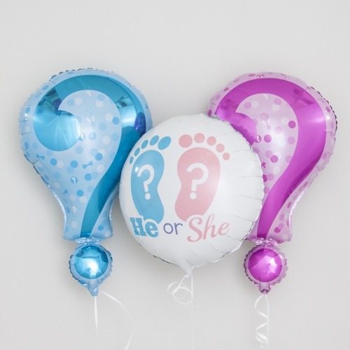 Воздушный шар Знак вопроса для Гендер Пати голубой 64 см