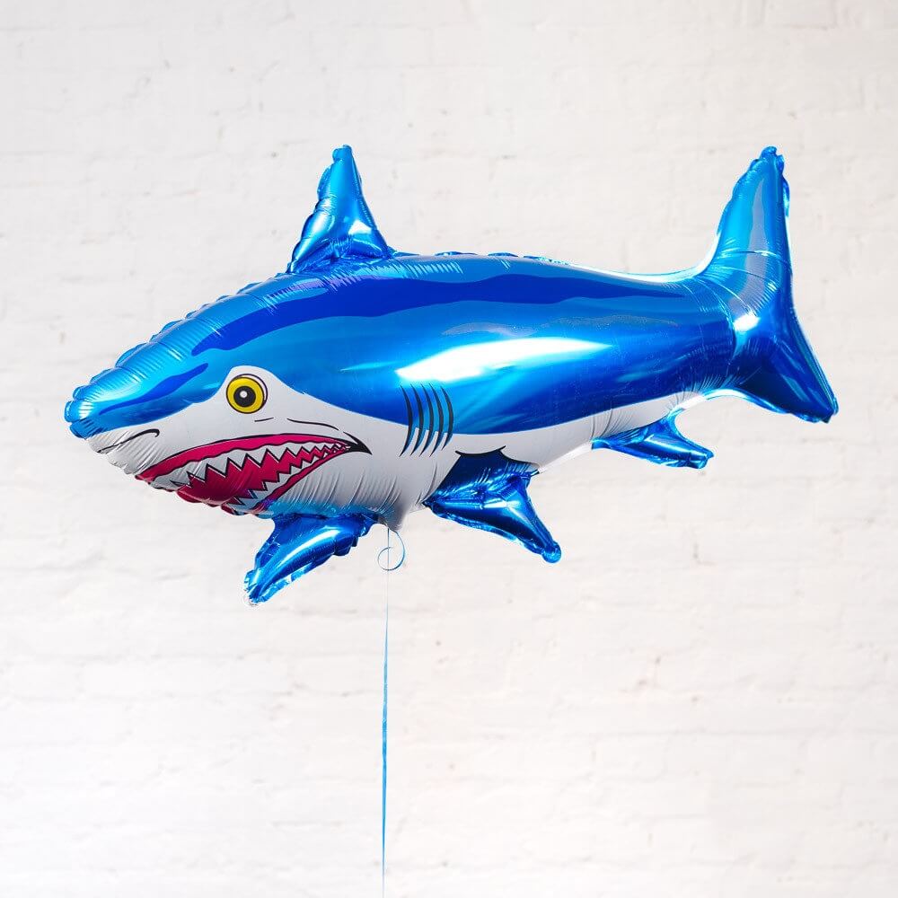 Шар из фольги 107 см Фигура "Страшная акула" Синий