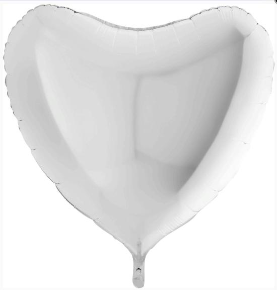 Шар в форме сердца 81 см "Белый"